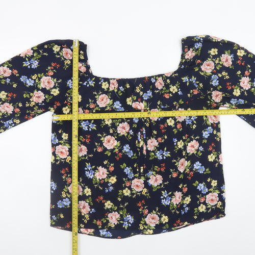St. Bernard for Dunnes Stores Women's Navy Floral Blouse Size 14