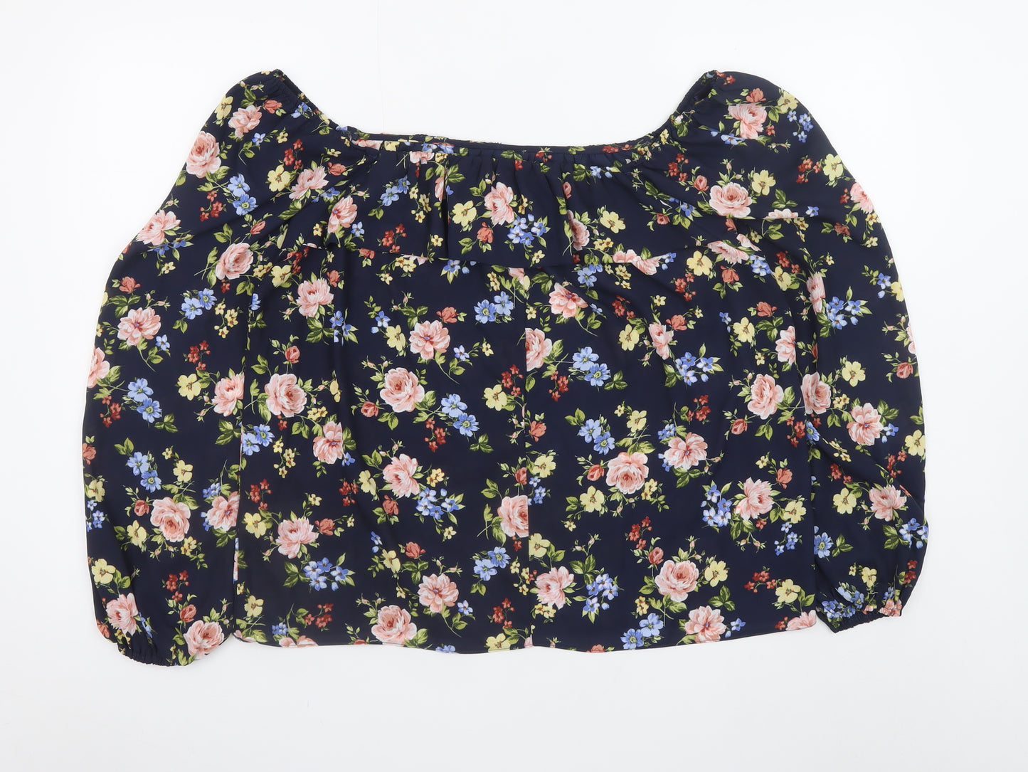 St. Bernard for Dunnes Stores Women's Navy Floral Blouse Size 14