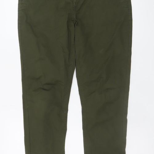 Next Petite Women's Green Slim Fit Chino Trousers Size S