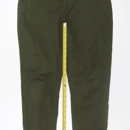 Next Petite Women's Green Slim Fit Chino Trousers Size S