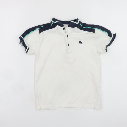 Jasper Conran Boys White Polo Shirt 6-7 Years Short Sleeve Casual Top
