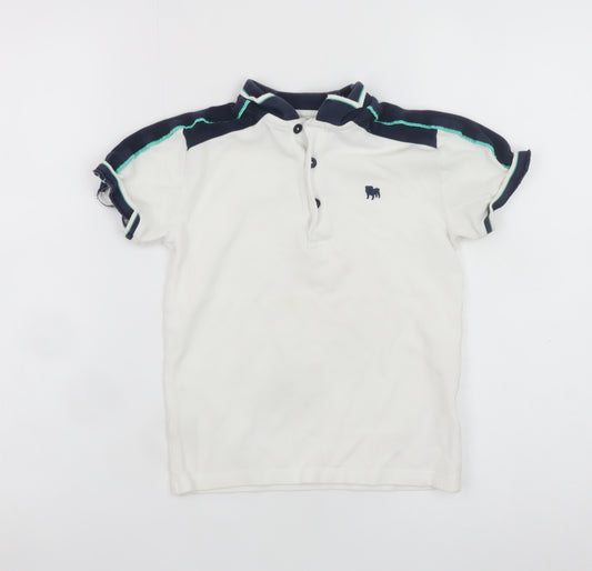 Jasper Conran Boys White Polo Shirt 6-7 Years Short Sleeve Casual Top