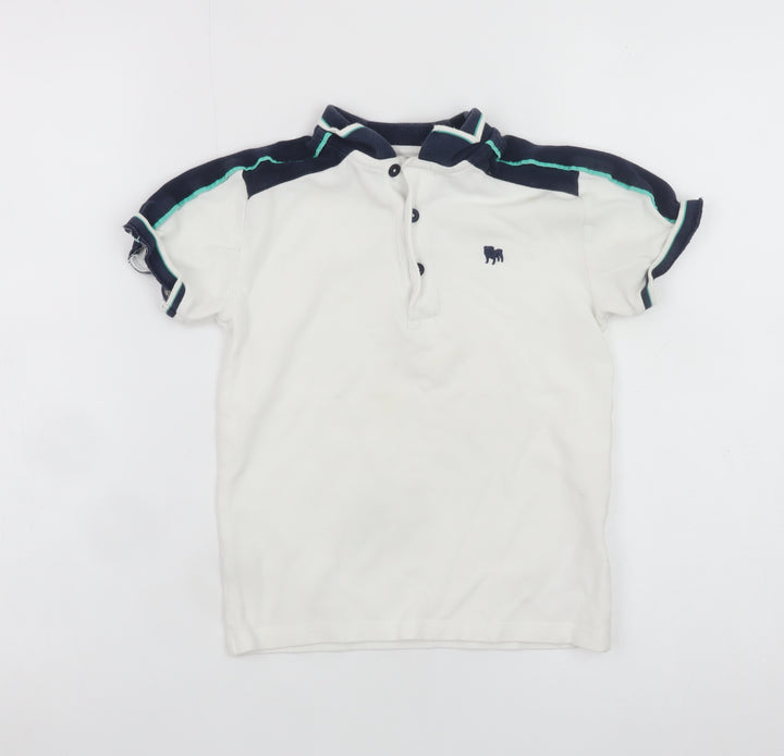 Jasper Conran Boys White Polo Shirt 6-7 Years Short Sleeve Casual Top