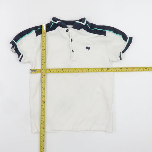 Jasper Conran Boys White Polo Shirt 6-7 Years Short Sleeve Casual Top