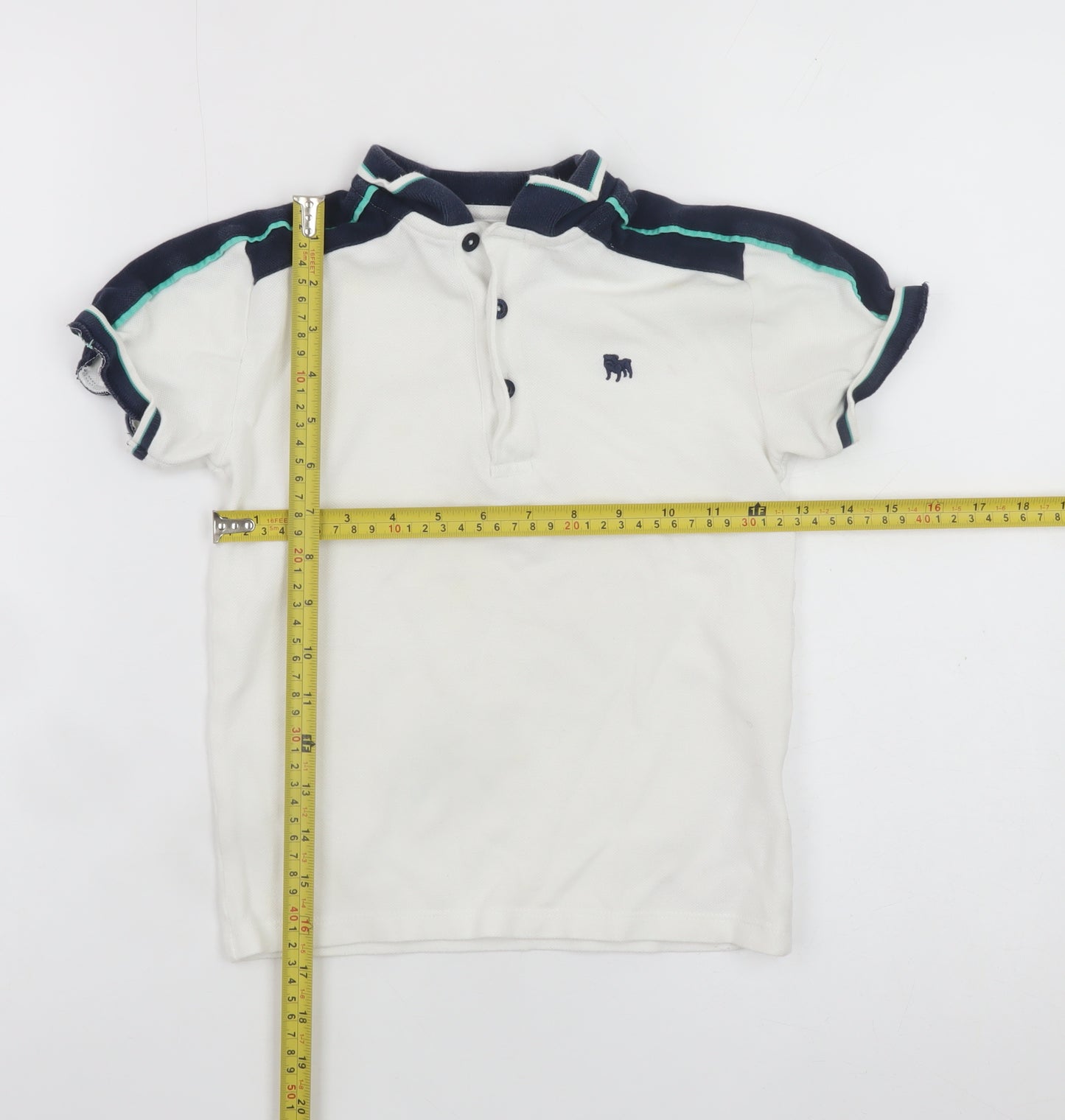 Jasper Conran Boys White Polo Shirt 6-7 Years Short Sleeve Casual Top