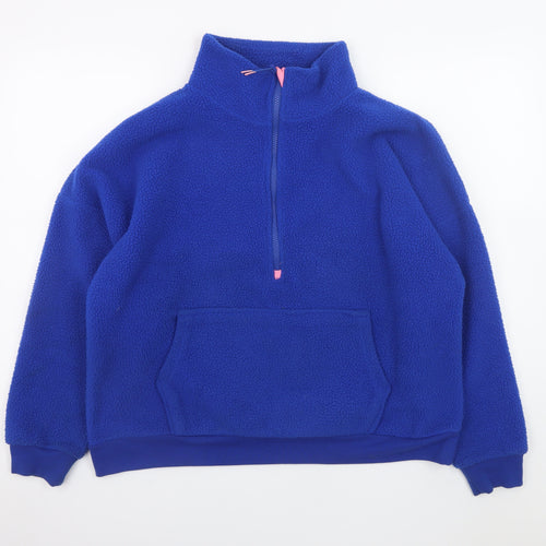 Dunnes Stores Women's Blue Fleece 1/2 Zip Pullover Sweatshirt M