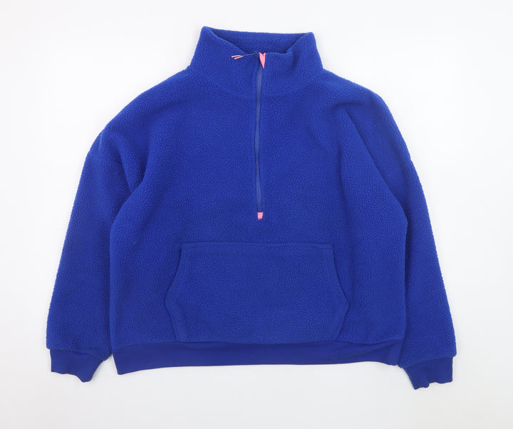 Dunnes Stores Women's Blue Fleece 1/2 Zip Pullover Sweatshirt M