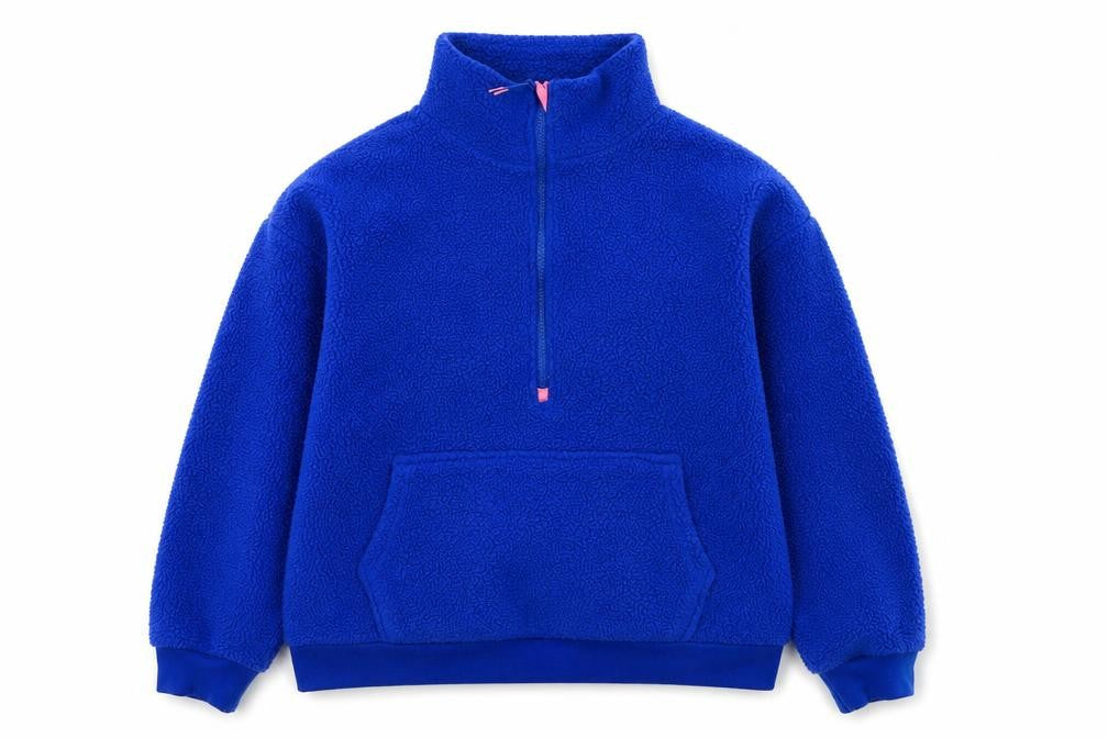Front view of Dunnes Women's Blue Fleece 1/2 Zip Pullover Sweatshirt M