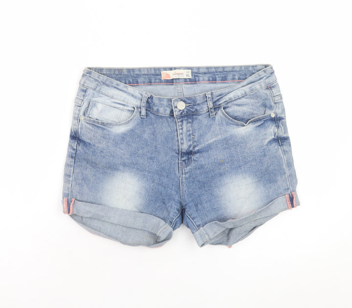 Diverse Women Blue Denim Cut-Off Shorts XL Casual Summer