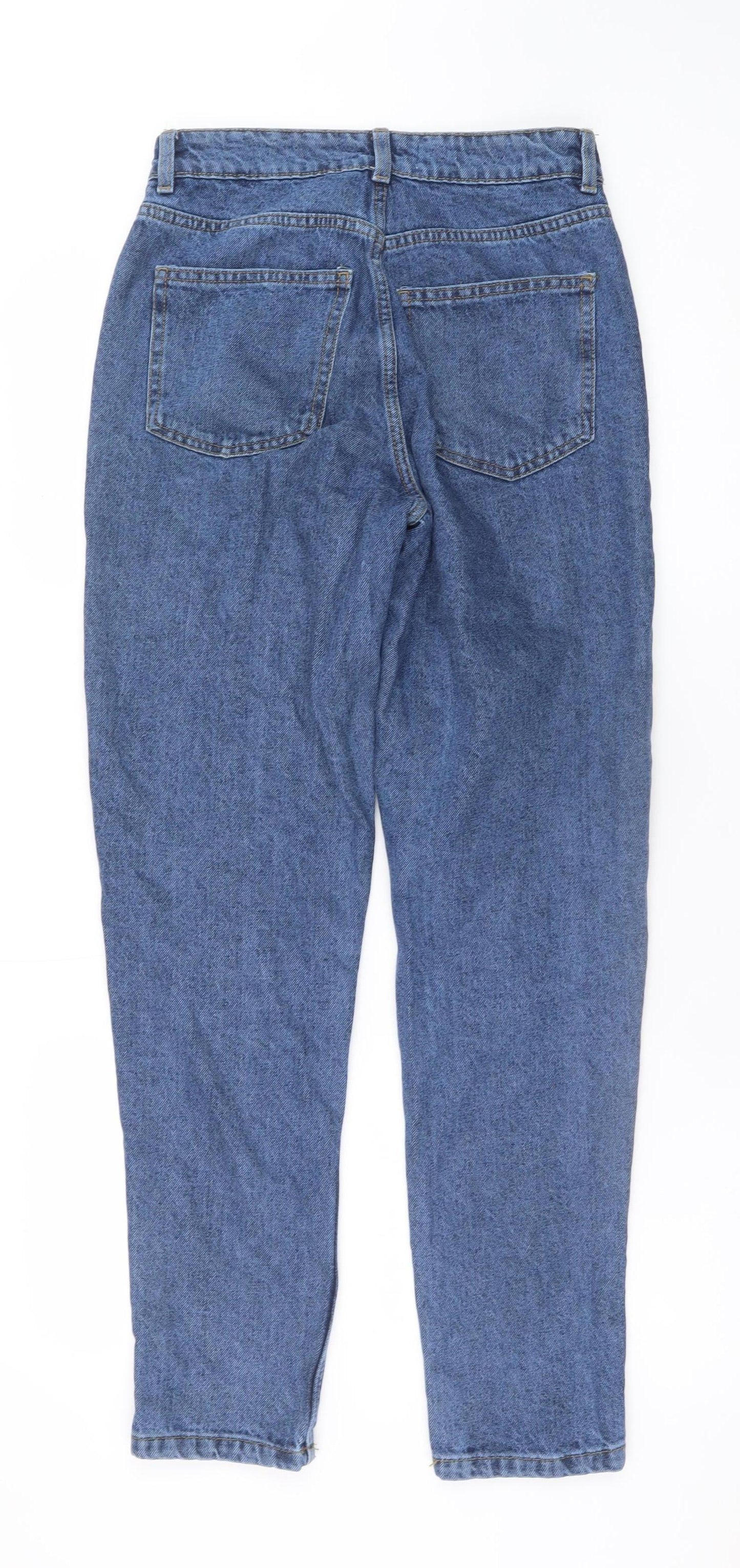 Primark Women’s Blue High Rise Mom Jeans Size 8 Relaxed Fit Denim