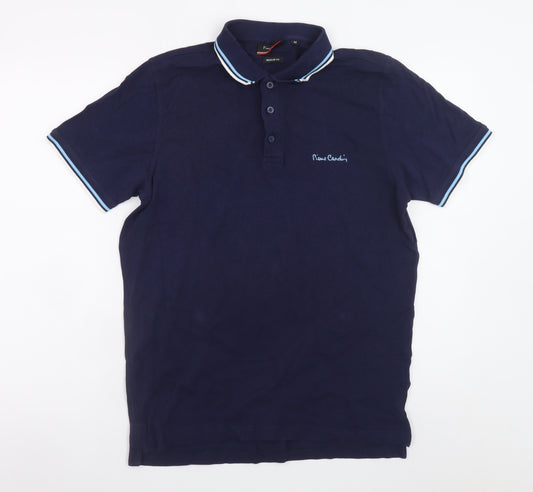 Pierre Cardin Men's Blue Regular Fit Cotton Polo Shirt M