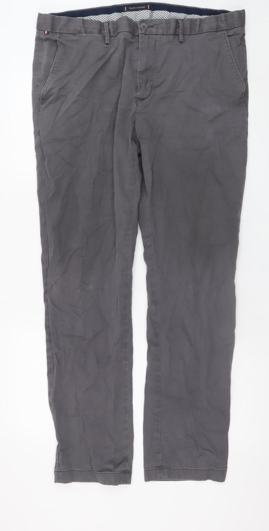 Tommy Hilfiger Men’s Grey Chino Trousers 38x32 Straight Fit