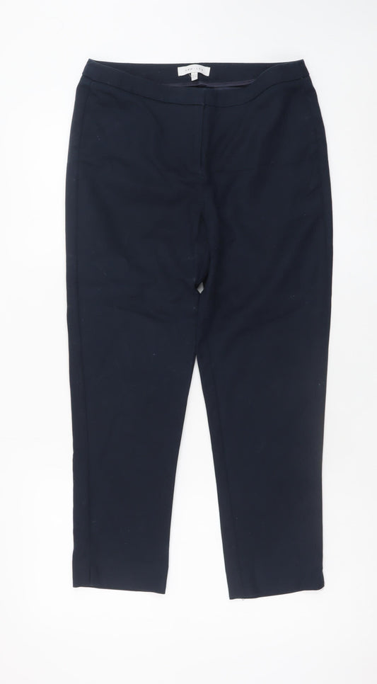 Kew 159 Women's Navy Blue UK 10 Slim Trousers Smart Casual