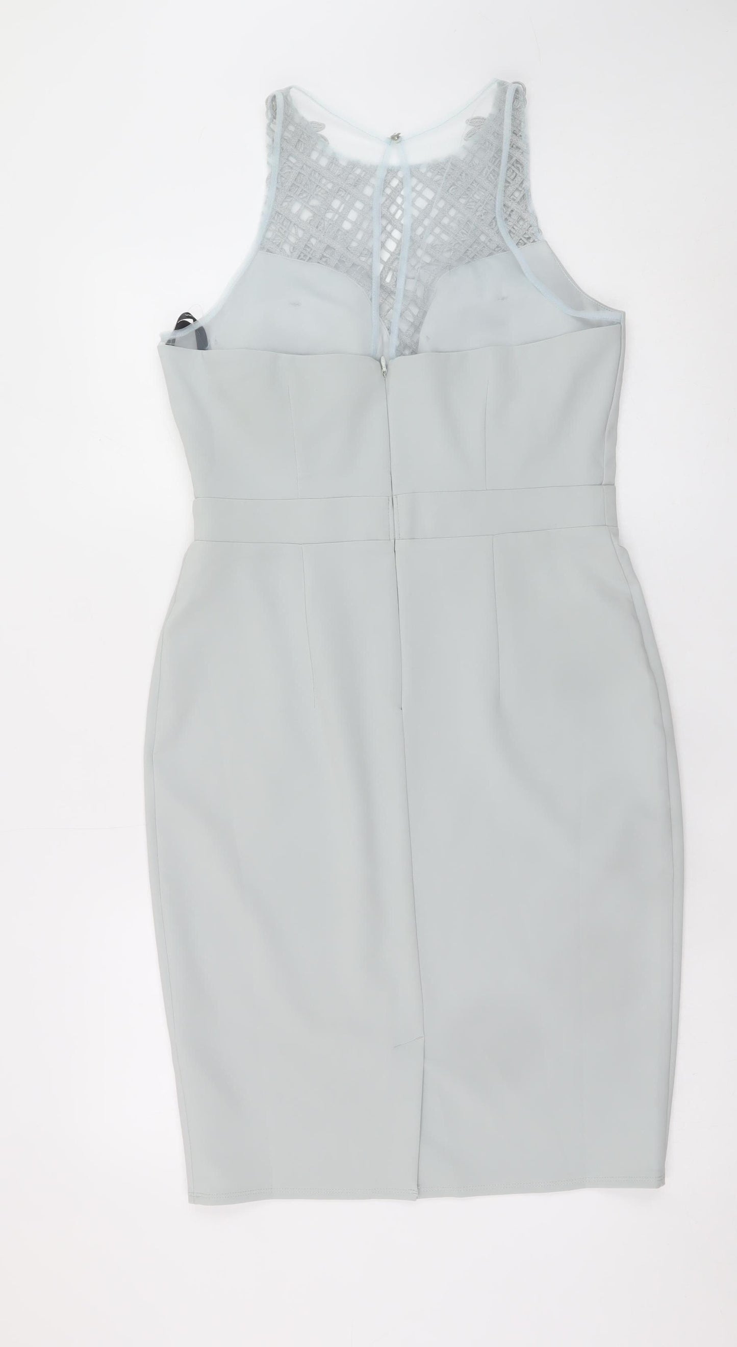 Little Mistress Women’s Grey UK 12 Pencil Dress with Lace Detail
