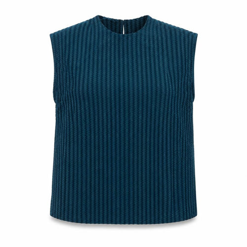 Gallery Women’s Blue Velvet Sleeveless Blouse Size 14