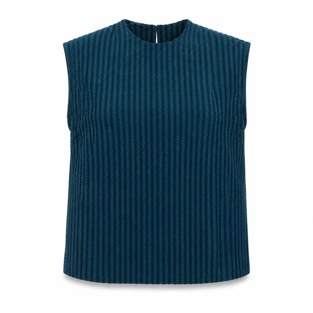 Gallery Women’s Blue Velvet Sleeveless Blouse Size 14