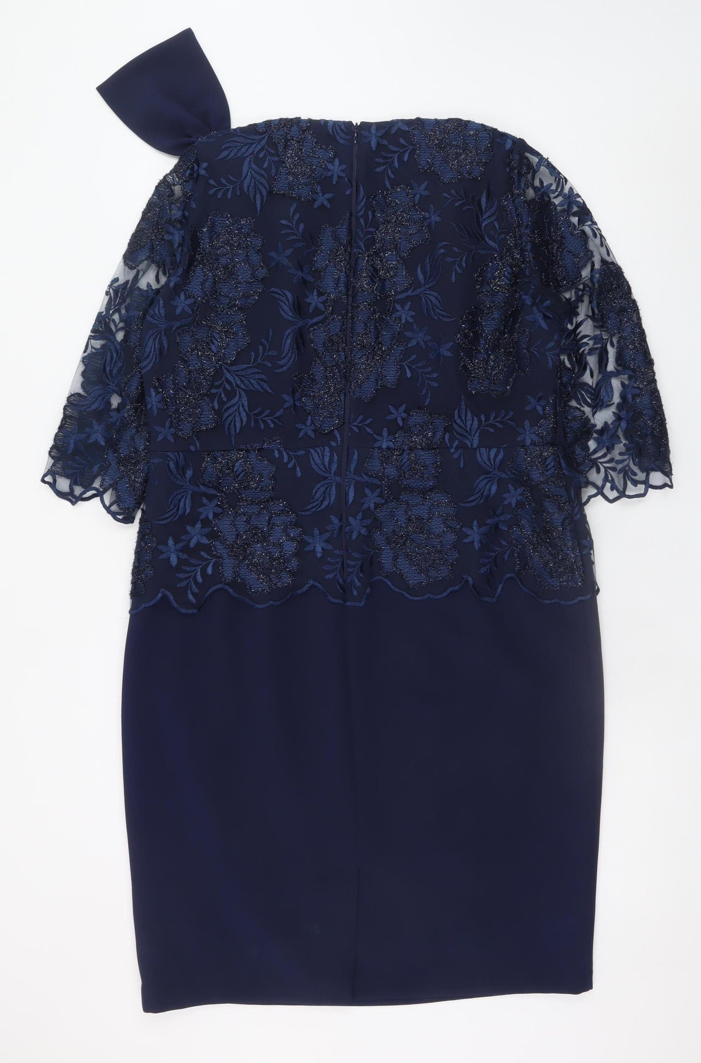 Via Veneto Women’s Blue Lace Sheath Dress Size 14 Formal Wedding