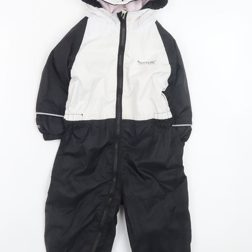Regatta Baby Unisex Black White Panda Snowsuit 12-18 Months Hooded Winter
