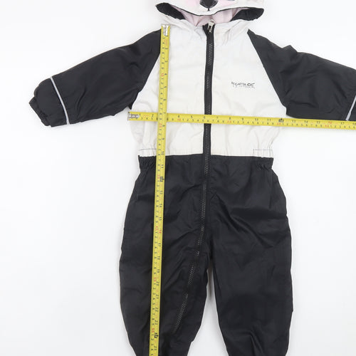 Regatta Baby Unisex Black White Panda Snowsuit 12-18 Months Hooded Winter