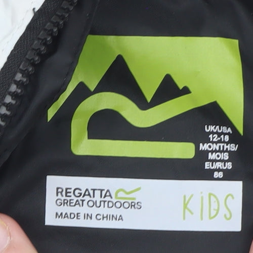 Regatta Baby Unisex Black White Panda Snowsuit 12-18 Months Hooded Winter