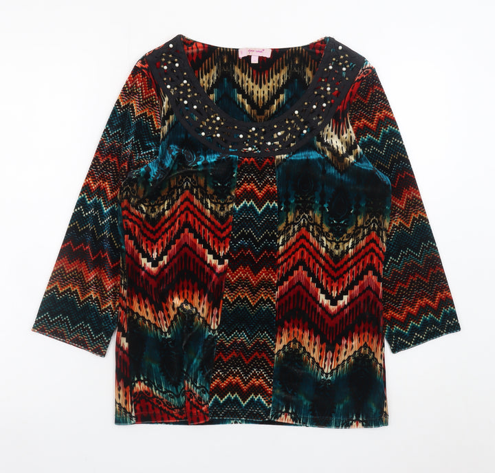Marks and Spencer Per Una Multicoloured 3/4 Sleeve Tunic Blouse Size 12