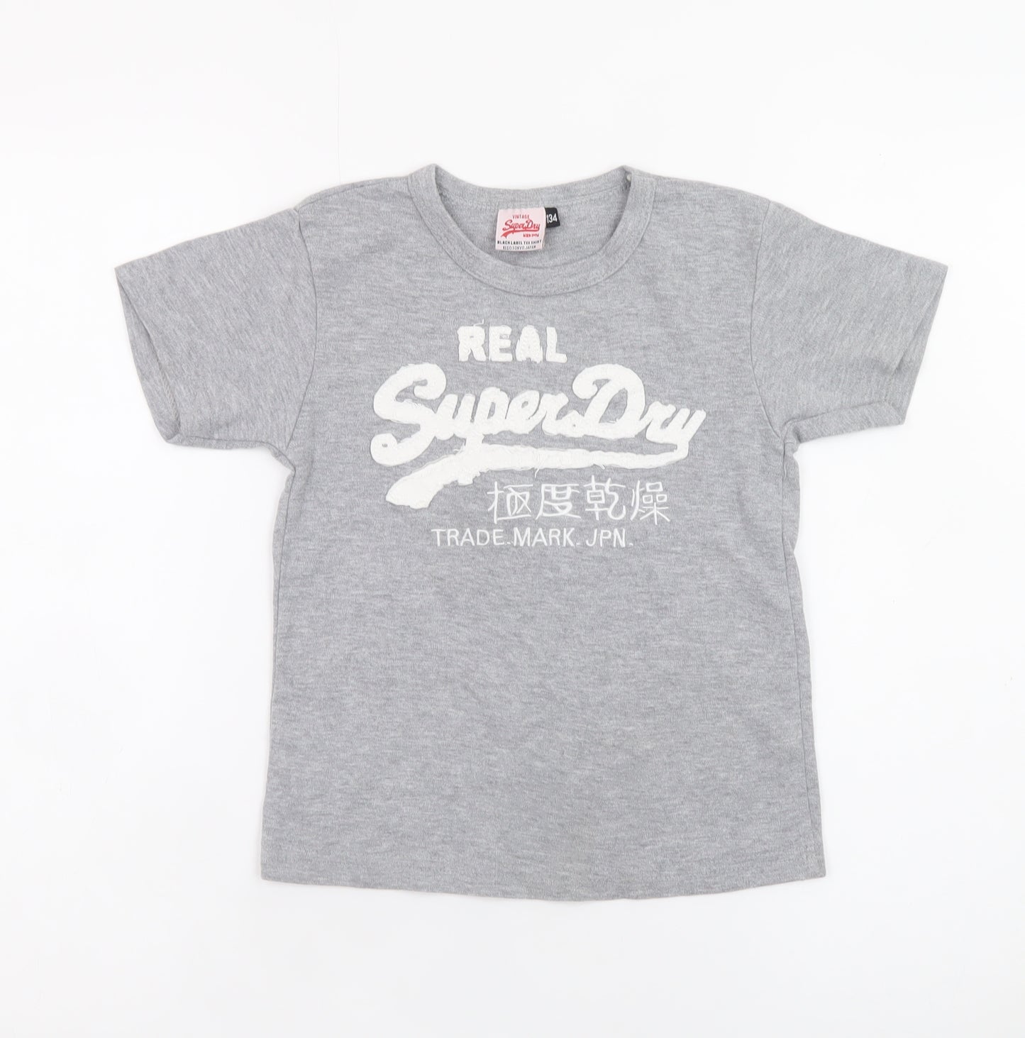 Superdry Boys Grey Graphic Logo T-Shirt 9 Years Regular Fit Short Sleeve