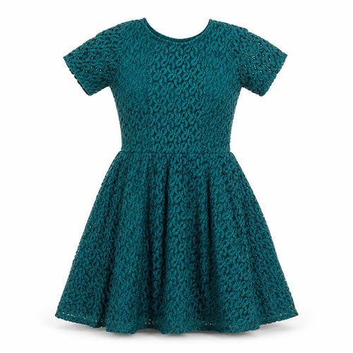 ASOS Women’s Green Lace Skater Dress Size 12 Short Sleeve Party Style