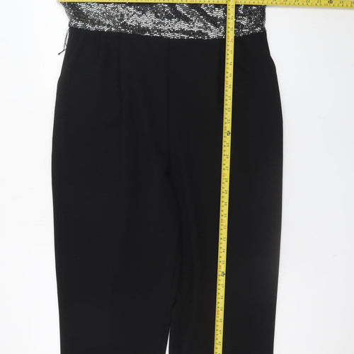Joseph Ribkoff Womens Black Silver Sequin Jumpsuit UK 16 Partywear
