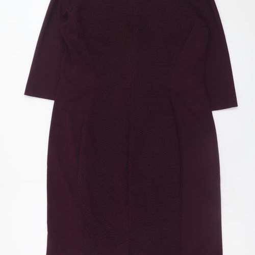 Dunnes Women Purple Sheath Knee Length Zip Dress Size 14