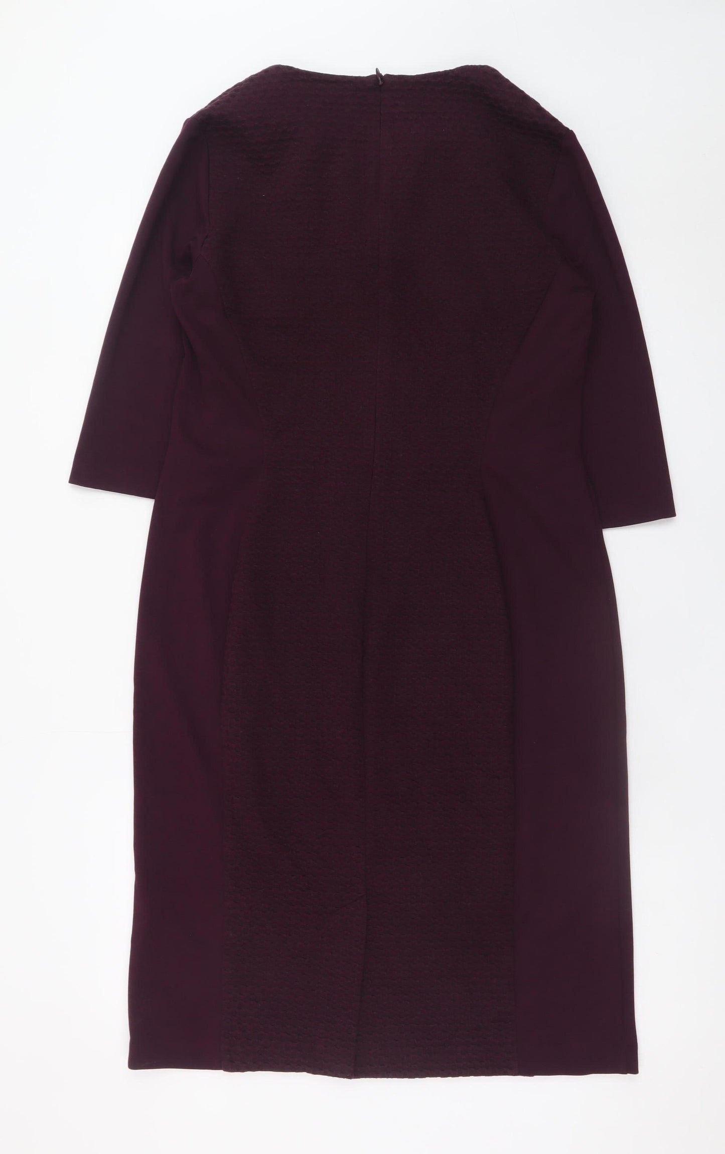 Dunnes Women Purple Sheath Knee Length Zip Dress Size 14