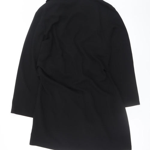 H&M Women Black Size 16 Wrap Dress Long Sleeve Belted