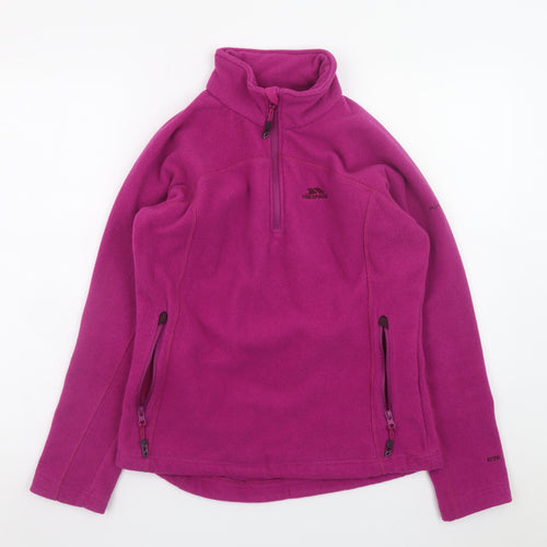 Trespass Women’s Pink Fleece Pullover Sweatshirt Size S with 1/2 Zip