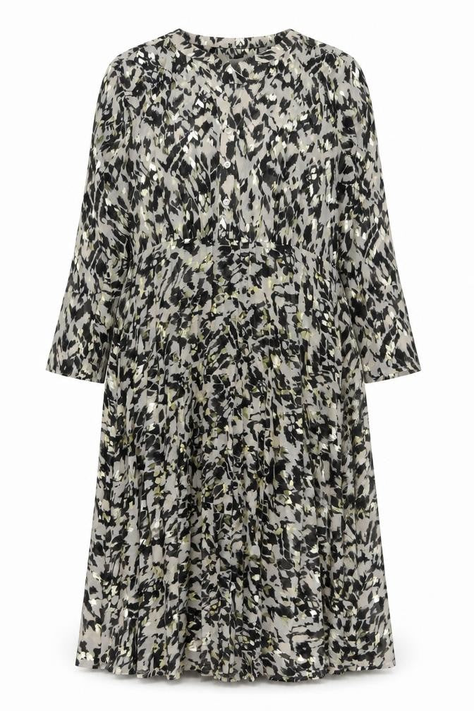 Front view of Part Two women’s multicoloured a-line dress, size UK 14