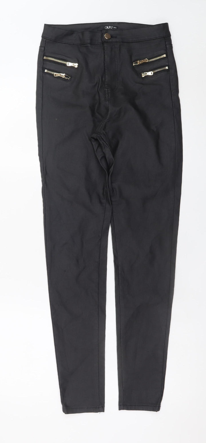 Quiz Women's Black Slim Fit Zip Jeggings Size 10