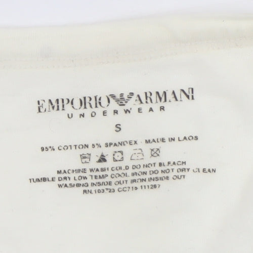 Emporio Armani Men’s Ivory Short Sleeve Slim Fit T-Shirt S