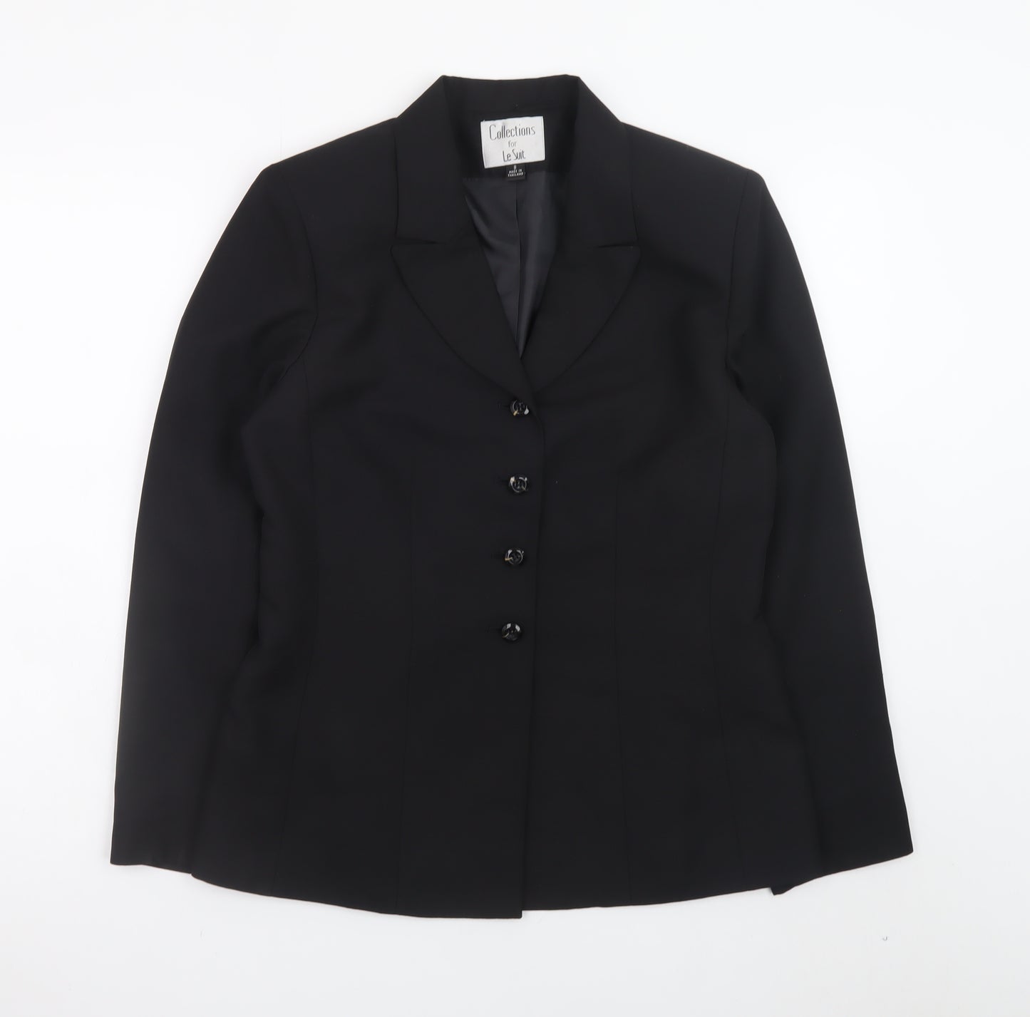 Le Suit Women's Black Size 8 Single-Breasted Blazer Jacket