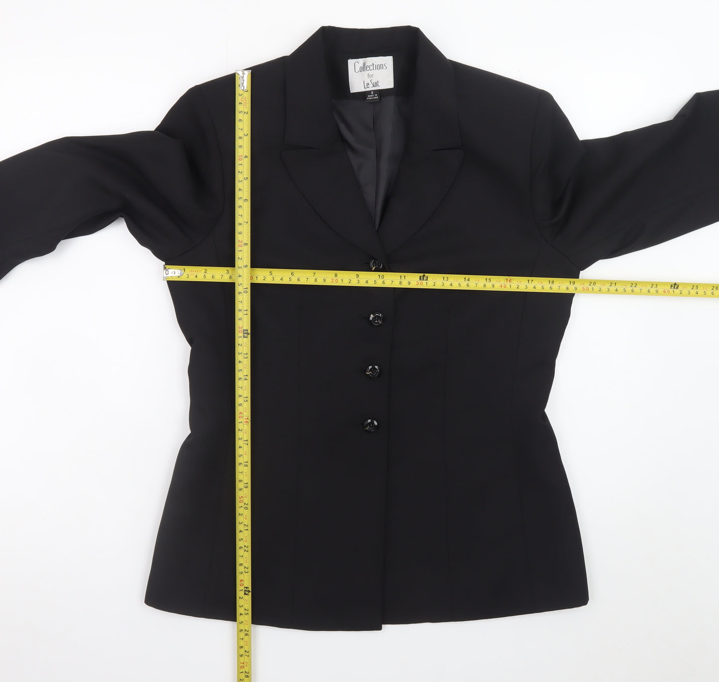 Le Suit Women's Black Size 8 Single-Breasted Blazer Jacket