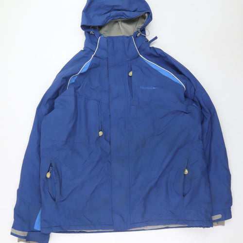 Trespass Men's Blue Waterproof Hooded Parka Jacket L Regular Fit