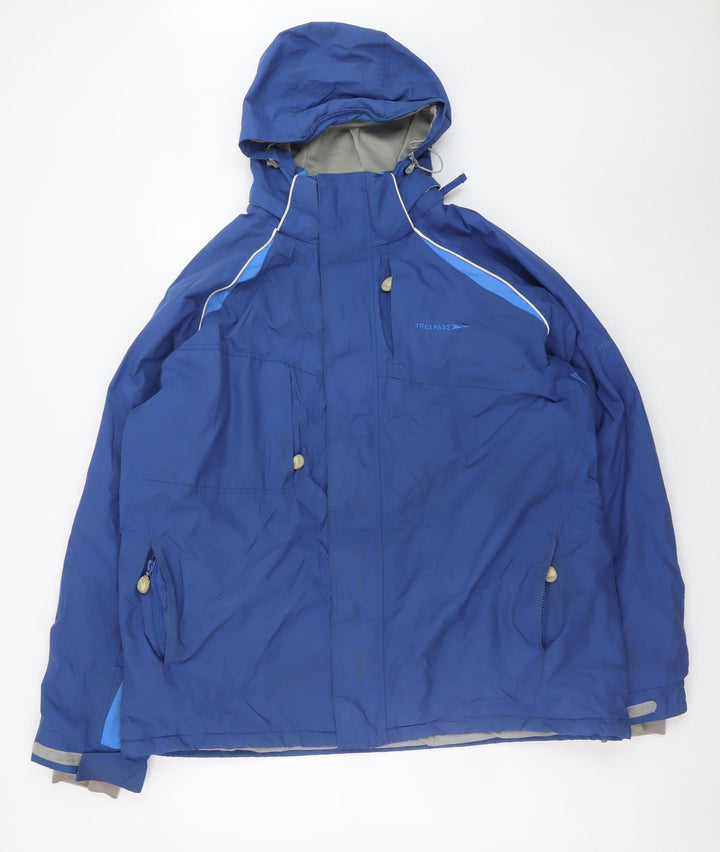 Trespass Men's Blue Waterproof Hooded Parka Jacket L Regular Fit