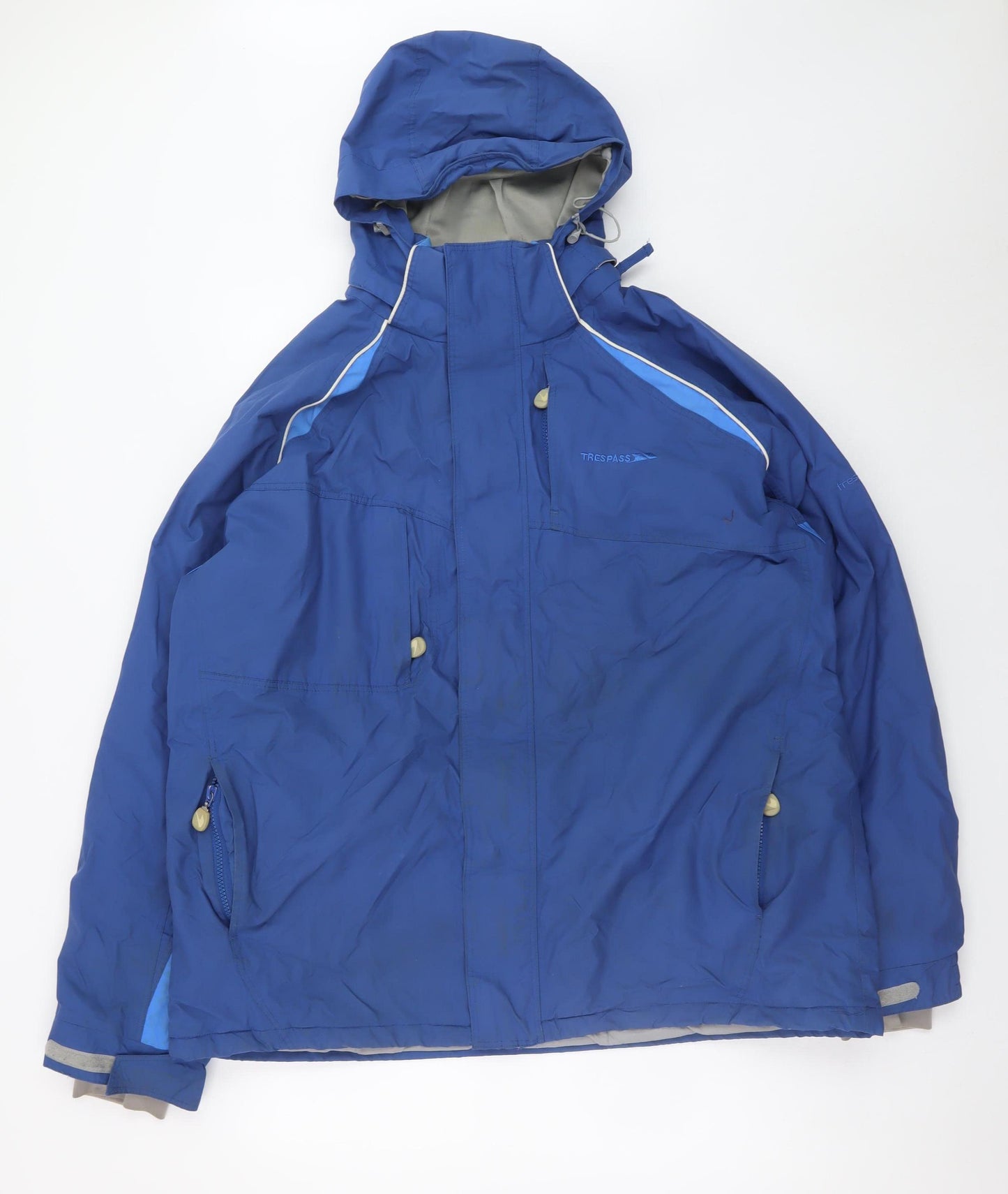 Trespass Men's Blue Waterproof Hooded Parka Jacket L Regular Fit