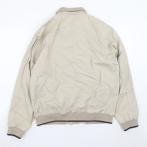 Ben Sherman Men's Beige L Bomber Jacket Cotton Full Zip Casual