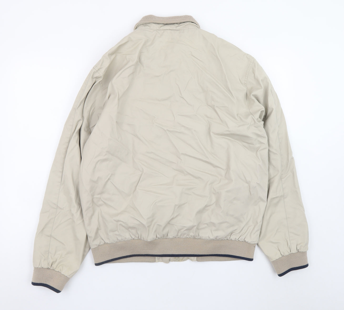 Ben Sherman Men's Beige L Bomber Jacket Cotton Full Zip Casual