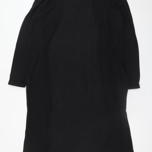 New Look Women Black Plus Size 24 Long Sleeve Shift Dress