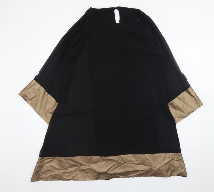 Teddy S.P.A. Women Black L Colourblock Shift Dress
