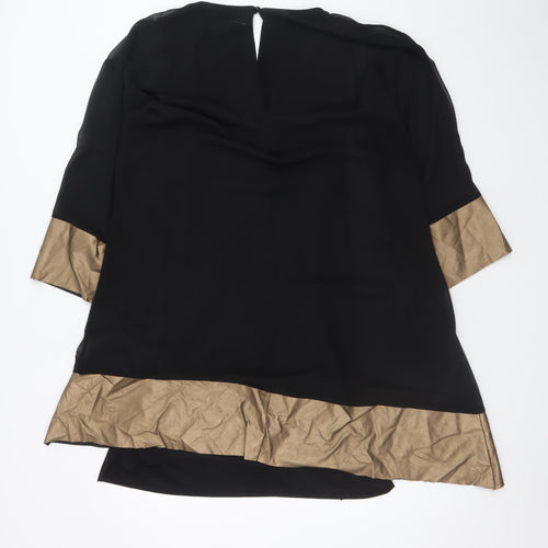 Teddy S.P.A. Women Black L Colourblock Shift Dress