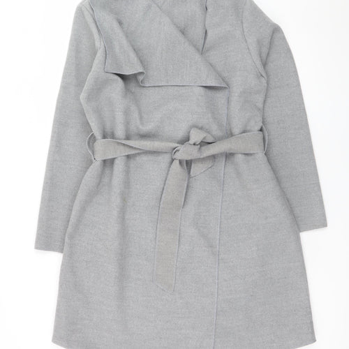 Boohoo Women’s Grey Belted Trench Coat Size 24 Plus
