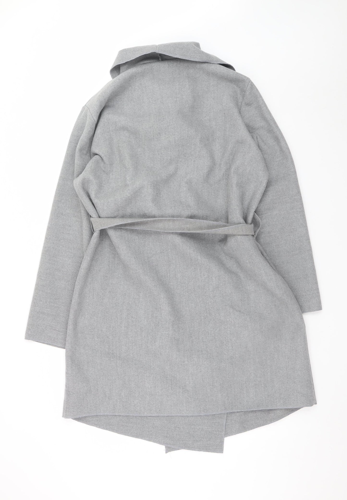 Boohoo Women’s Grey Belted Trench Coat Size 24 Plus