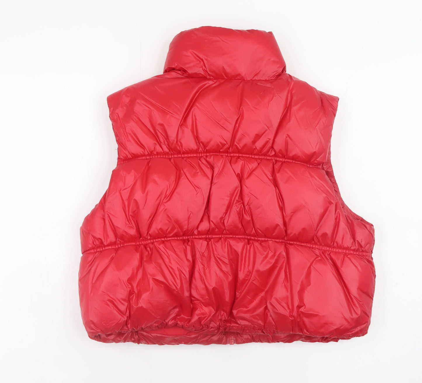 H&M Divided Women's Red Puffer Waistcoat Gilet Size S Casual Winter