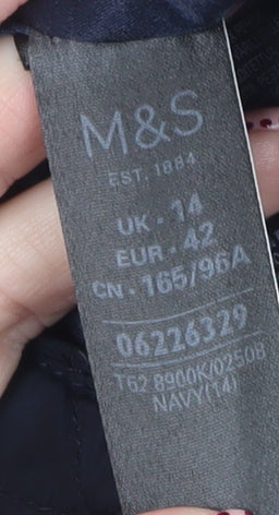 Marks and Spencer Women's Navy Quilted Jacket Size 14