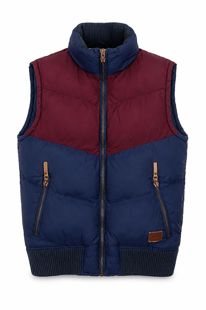 Front view of SoulCal Men's Multicoloured Padded Zip Vest Medium